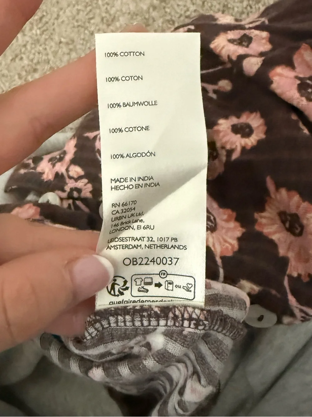 Free People 100% Cotton Tilly Long Sleeve Top